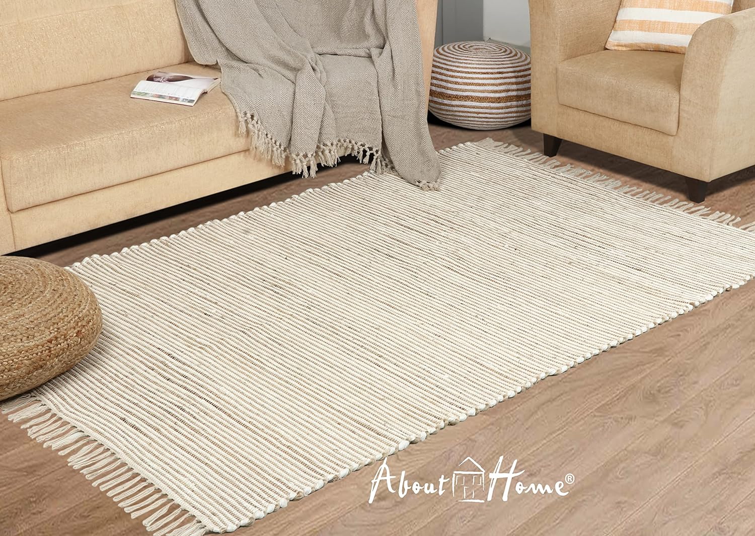 Jute and cotton rug